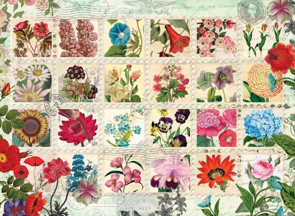 Aimee : Flower Stamps Quilt 🙉 - Bits & Pieces puzzle collectible [Barcode 704812101411] - Main Image 2