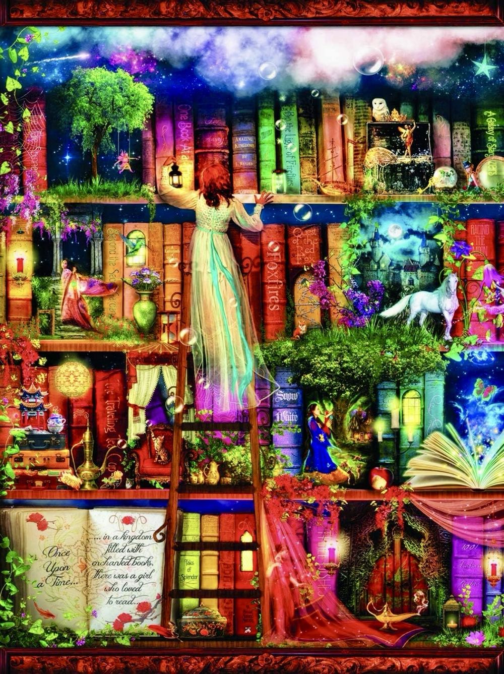 Aimee : Treasure Hunt Bookshelf - SunsOut puzzle collectible [Barcode 796780510678] - Main Image 2