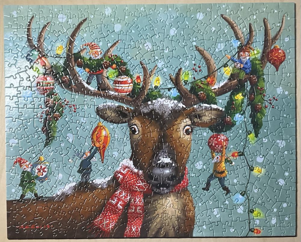 Christmas In The Antlers✅🚫 - Boardwalk Puzzle Company puzzle collectible [Barcode 671095205665] - Main Image 2