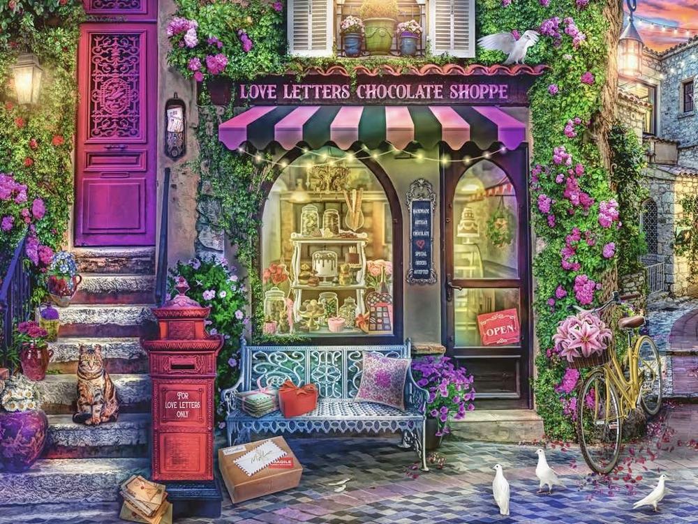 Aimee Stewart : Love Letters Chocolate Shoppe  $25 - Ravensburger puzzle collectible [Barcode 4005556171361] - Main Image 2