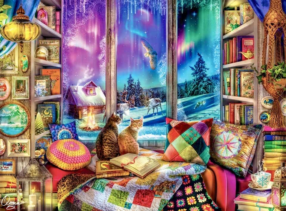 Winter Reading Nook - Buffalo puzzle collectible [Barcode 079346127450] - Main Image 2