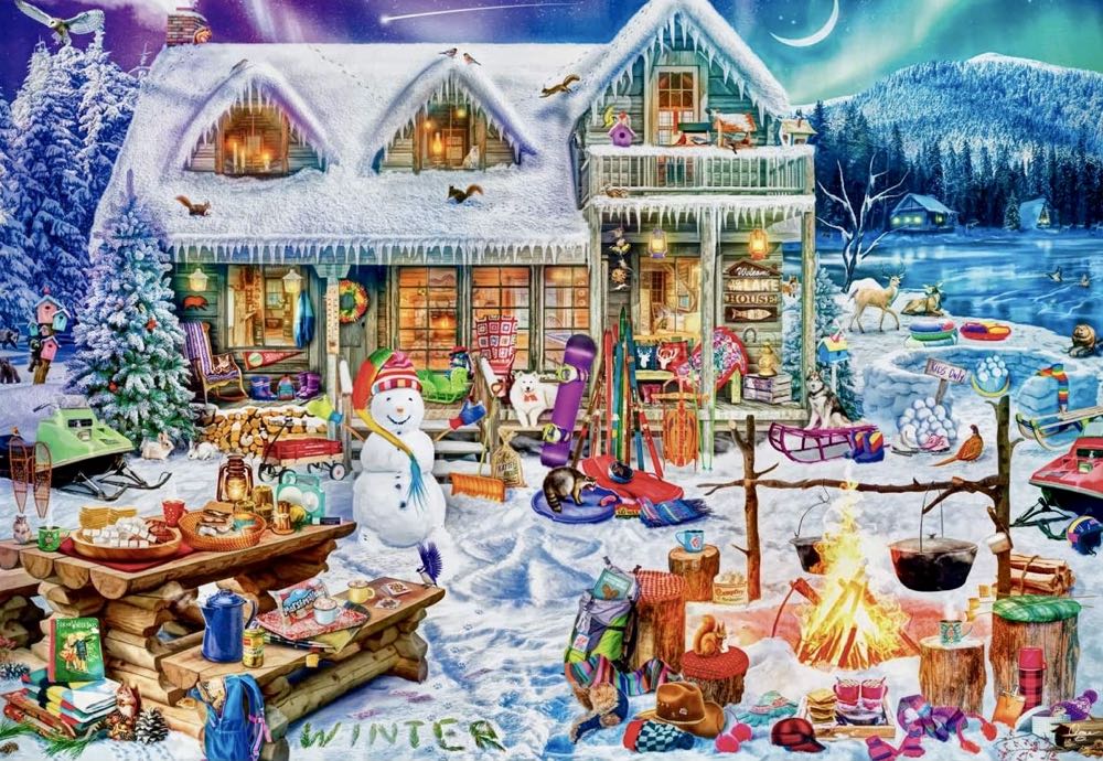 Family Winter Cabin - Wentworth puzzle collectible [Barcode 079346020867] - Main Image 2