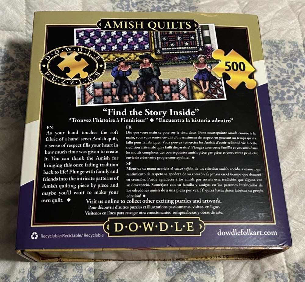 Amish Quilts-Sold - Dowdle puzzle collectible [Barcode 671095200578] - Main Image 4
