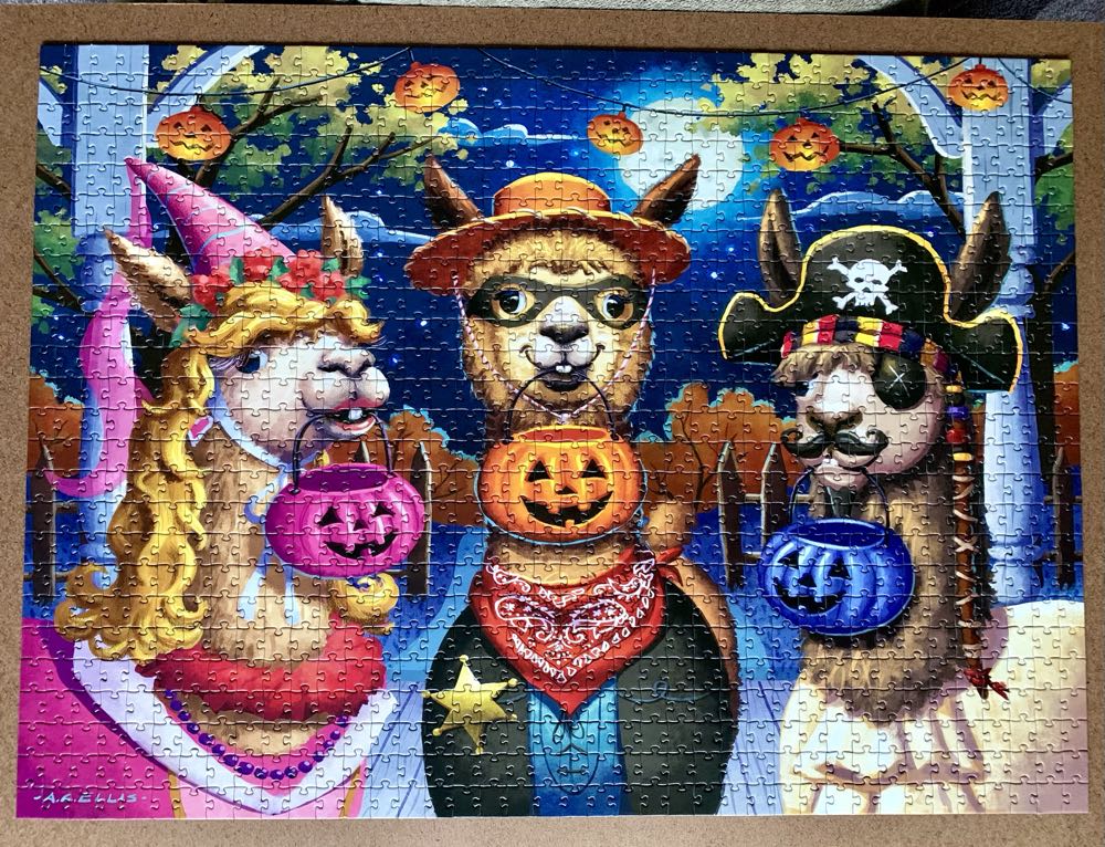Happy Llama-ween✅🚫 - Boardwalk Puzzle Company puzzle collectible [Barcode 671095406222] - Main Image 2