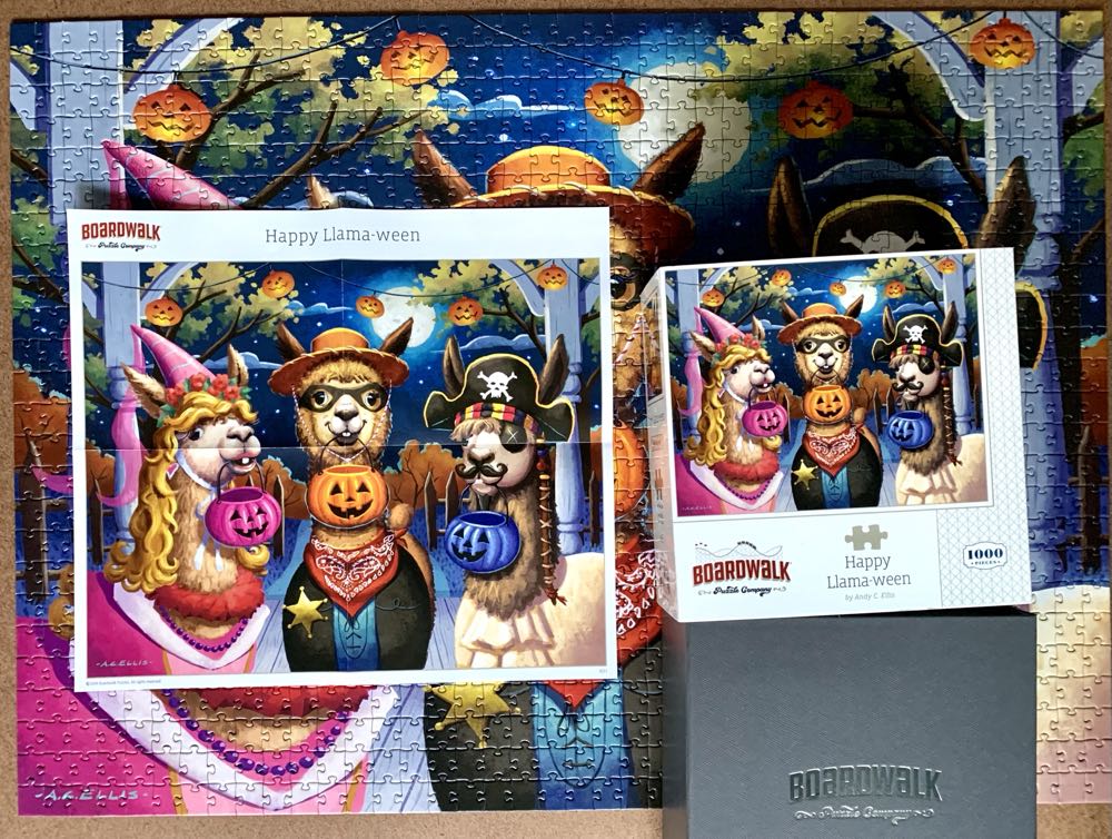 Happy Llama-ween✅🚫 - Boardwalk Puzzle Company puzzle collectible [Barcode 671095406222] - Main Image 3