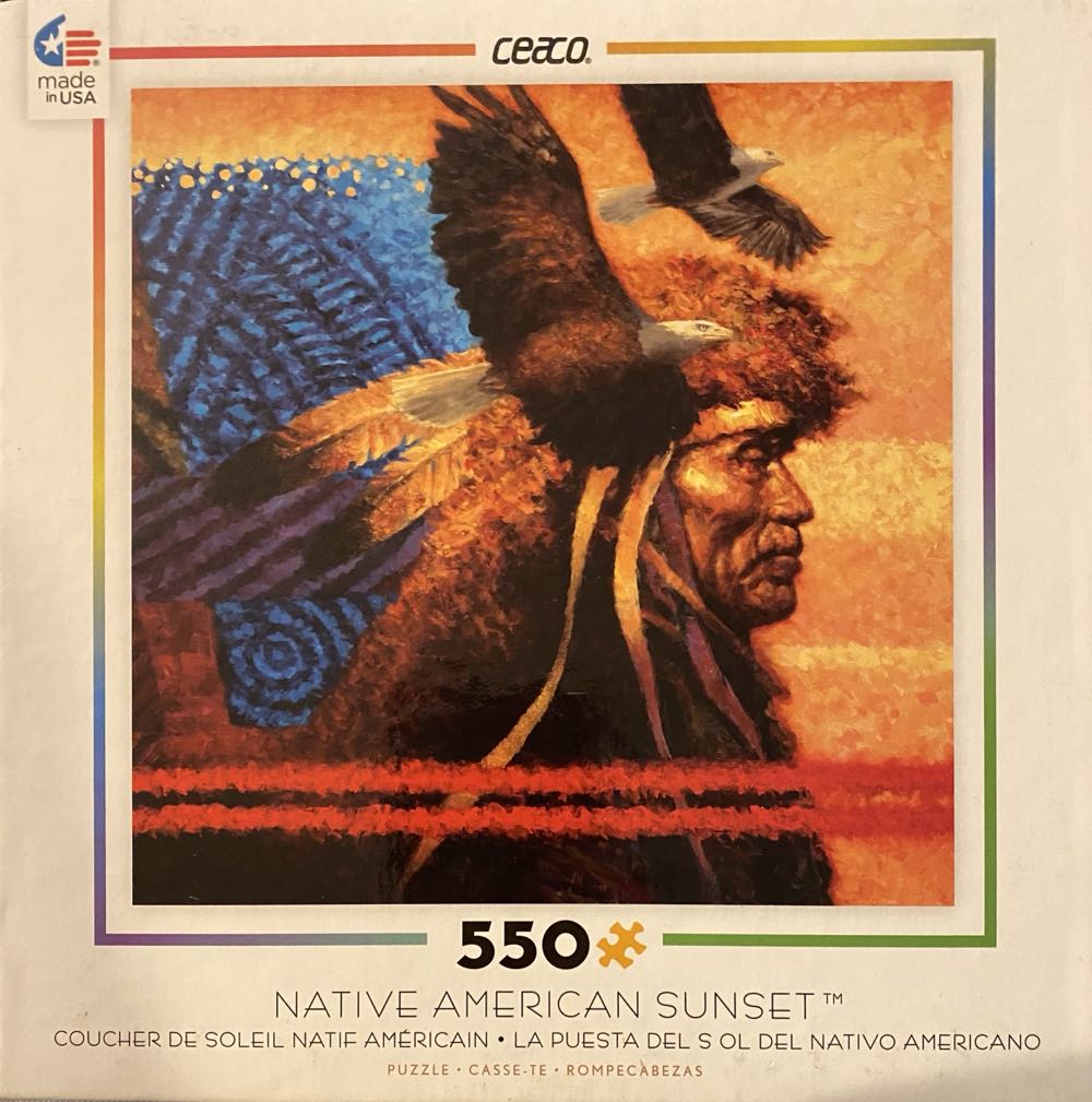 Ceaco Native American Sunset New Leader Puzzle 550 Piece - Ceaco puzzle collectible [Barcode 021081230506] - Main Image 3