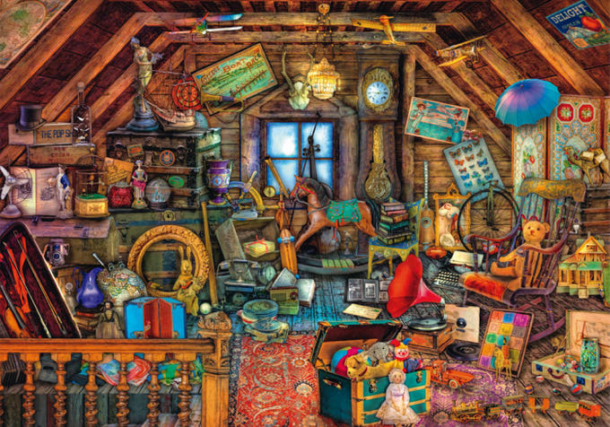 Kostbaarheden Op Zolder / Grandma’s Attic/Treasures Under The Roof - Schmidt Puzzle puzzle collectible [Barcode 4001504593797] - Main Image 2