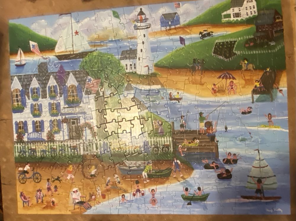 Folk Art Summertime Fun At Seaport Inn - Spilsbury puzzle collectible [Barcode 810061444336] - Main Image 2