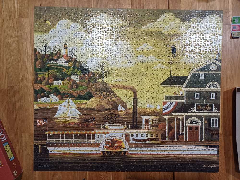 Fairhaven In The Fall - MB Puzzle puzzle collectible [Barcode 032244046797] - Main Image 3