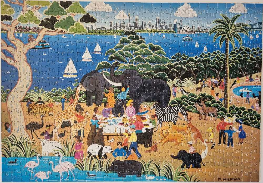 The Lucky Country - Picnicking at the Zoo in Sydney - Blue Opal puzzle collectible [Barcode 633793000492] - Main Image 2