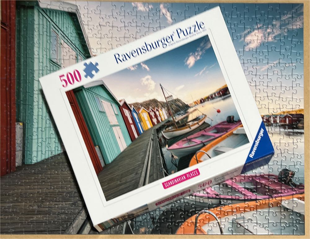 Boathouses In Smogen, Sweden - Ravensburger puzzle collectible [Barcode 4005555008477] - Main Image 2
