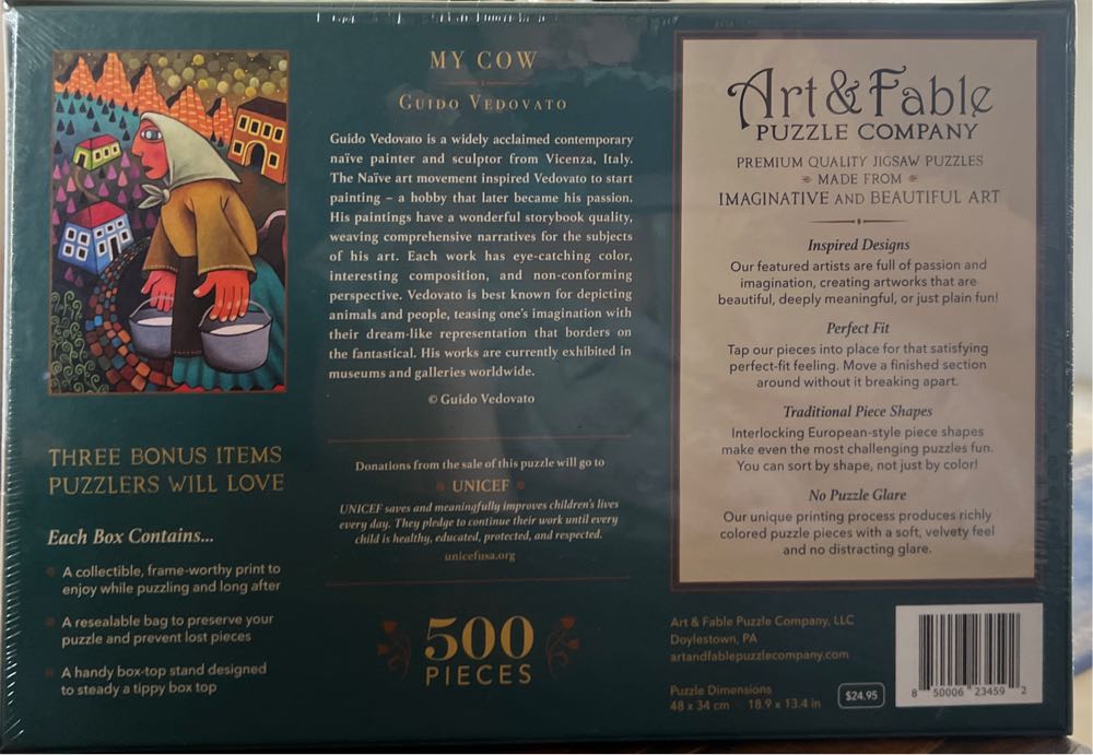 My Cow - Art & Fable Puzzle Company puzzle collectible [Barcode 850006234592] - Main Image 2