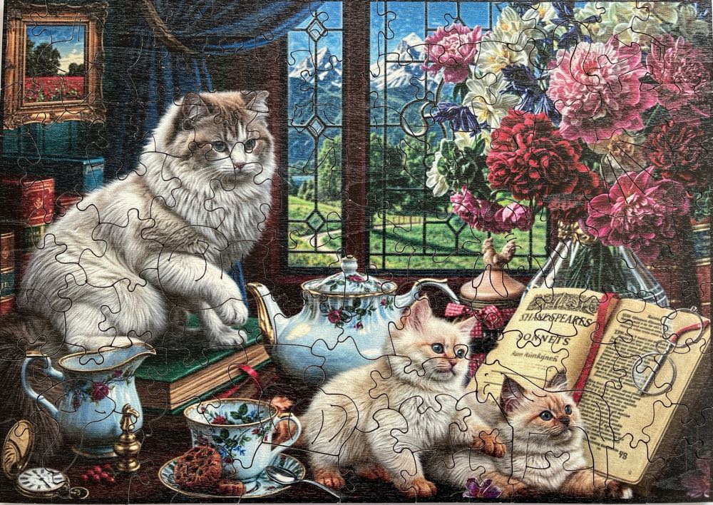 Cat and Library Wooden Puzzle - Temu puzzle collectible - Main Image 2