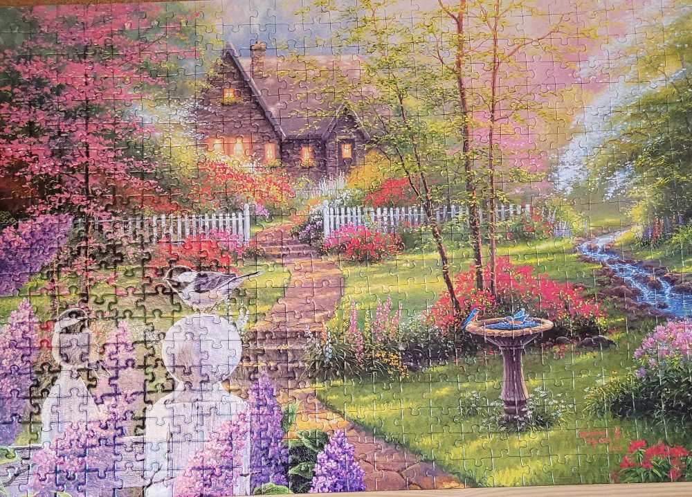 Birds In Garden - Corner Piece puzzle collectible - Main Image 2