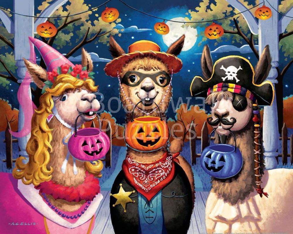 Happy Llama-ween - Boardwalk Puzzle Company puzzle collectible [Barcode 671095006224] - Main Image 2