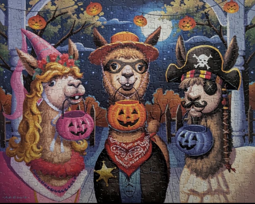 Happy Llama-ween - Boardwalk Puzzle Company puzzle collectible [Barcode 671095006224] - Main Image 3