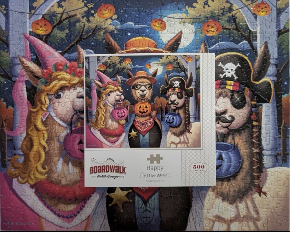 Happy Llama-ween - Boardwalk Puzzle Company puzzle collectible [Barcode 671095006224] - Main Image 4