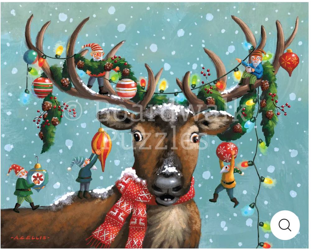 Christmas In The Antlers (V)🧩 - Boardwalk Puzzle Company puzzle collectible [Barcode 671095005661] - Main Image 2