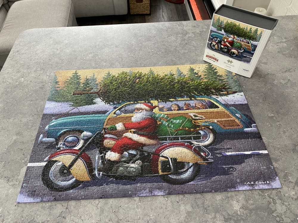Motorcycle Santa✅🚫 - Boardwalk Puzzle Company puzzle collectible [Barcode 671095406246] - Main Image 2