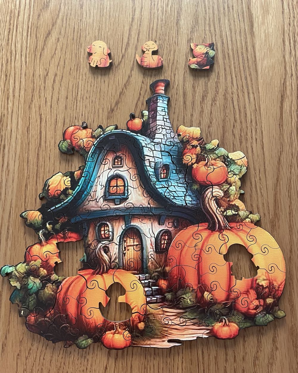 Wooden Pumpkin House Puzzle - Wooden Puzzle puzzle collectible - Main Image 3