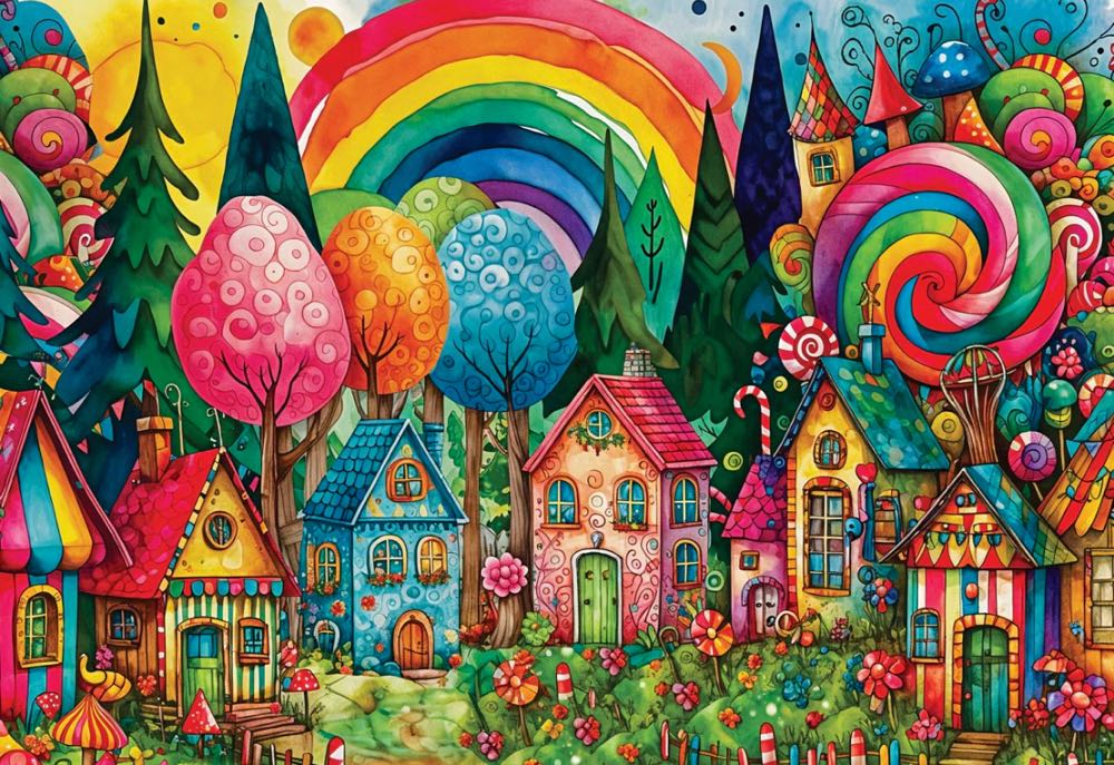 Sweet Houses In The Forest-SOLD - Delfy puzzle collectible [Barcode 733968109613] - Main Image 2