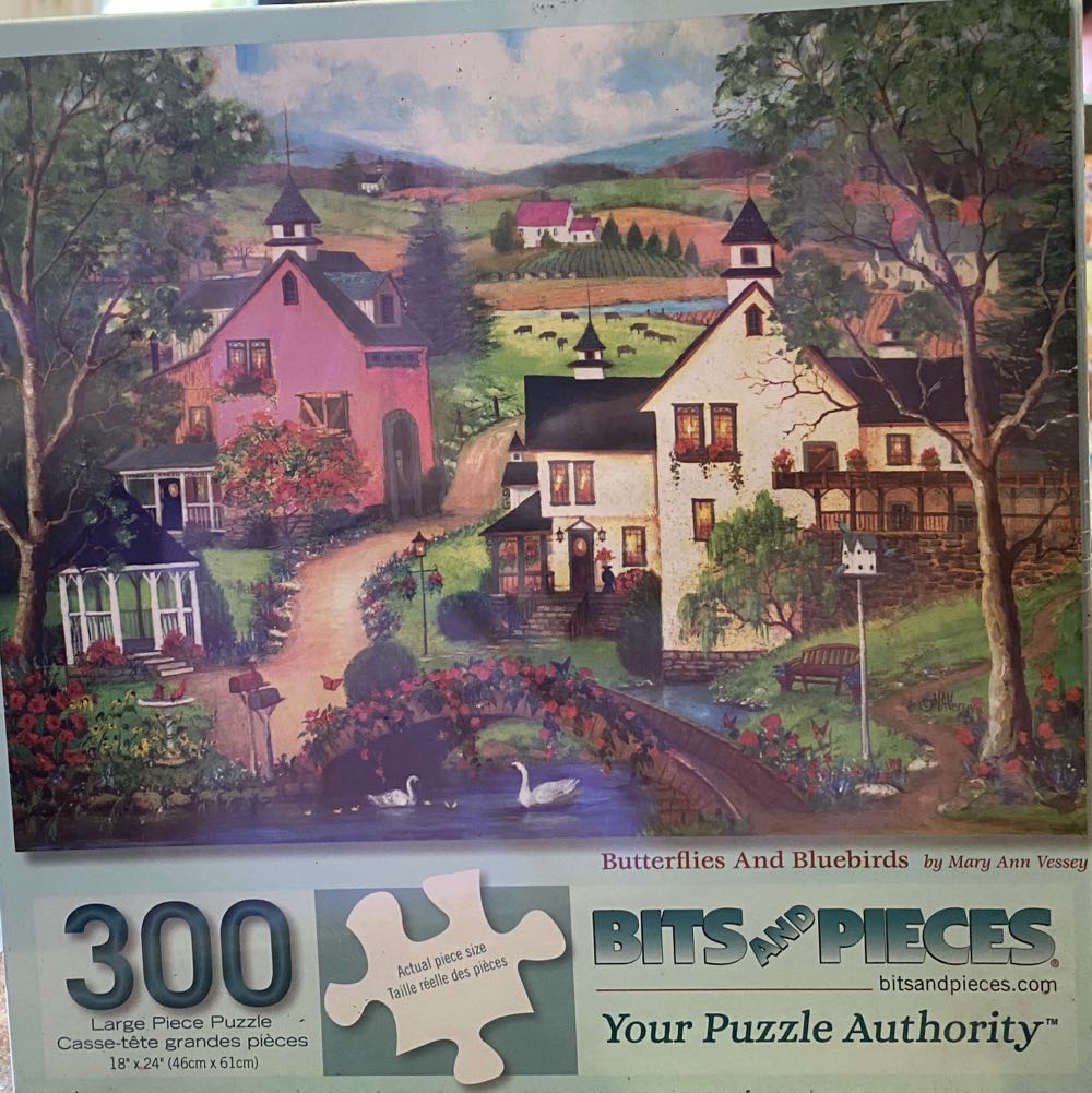 Butterflies And Bluebirds - Bits & Pieces puzzle collectible [Barcode 192949047847] - Main Image 2