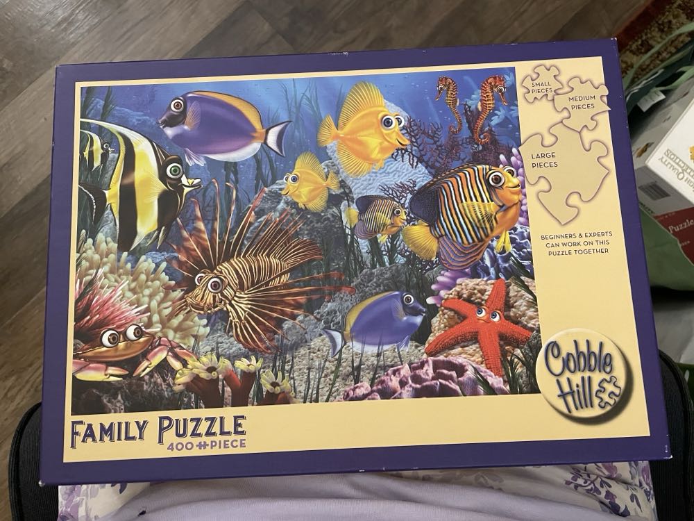 Francesco Santalucia: Fishies 400 Piese 44450 Wide Eyed Cobble Hill  puzzle collectible [Barcode 625012545730] - Main Image 2