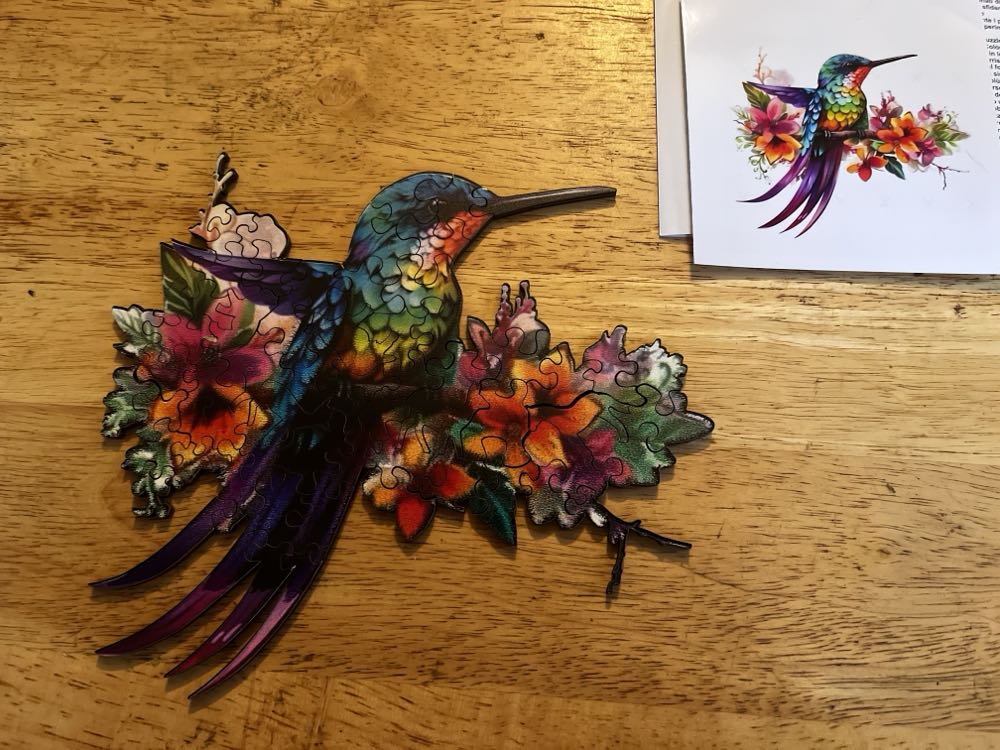 Wooden Hummingbird - Wooden Puzzle puzzle collectible - Main Image 2