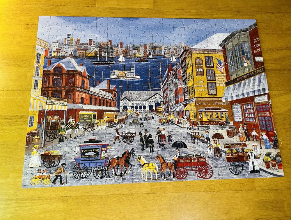 Market Days On Fulton Street - EuroGraphics puzzle collectible [Barcode 628136353847] - Main Image 2