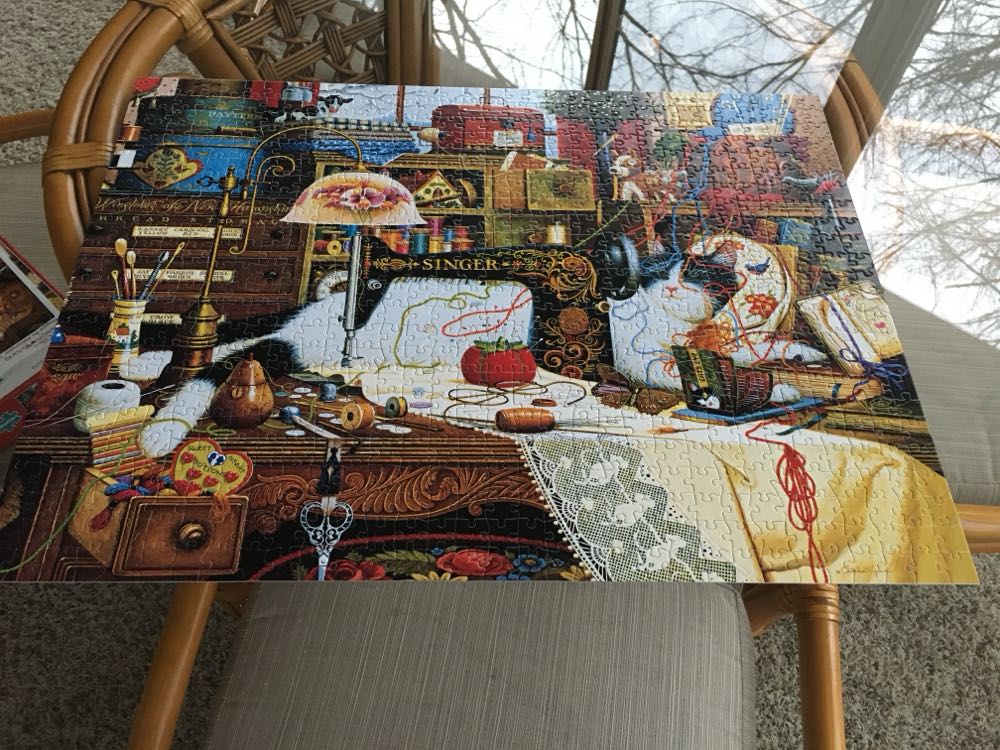 Kittens Knittin’ Mittens 100 Piece 16x20 Jigsaw Dowdle Folk Art