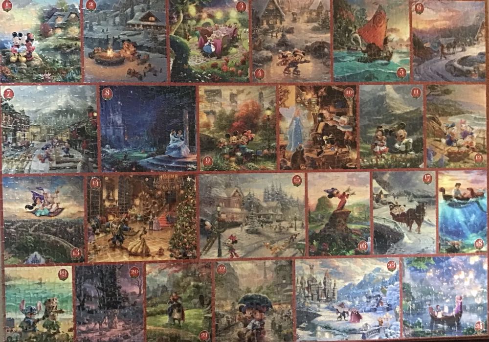 Disney Thomas Kinkade: Christmas Advent Calendar - Ceaco puzzle collectible [Barcode 021081380041] - Main Image 2