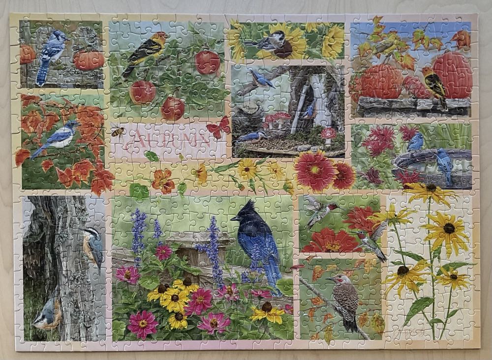 Garden Birds In Autumn - Cobble Hill puzzle collectible [Barcode 625012451031] - Main Image 2