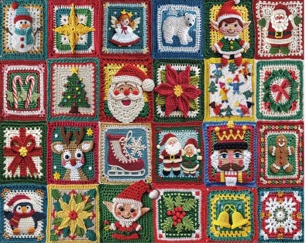 Christmas Crochet - White Mountain puzzle collectible [Barcode 724819267989] - Main Image 2