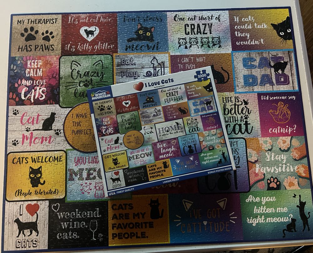 I Love Cats - White Mountain puzzle collectible [Barcode 724819268344] - Main Image 3
