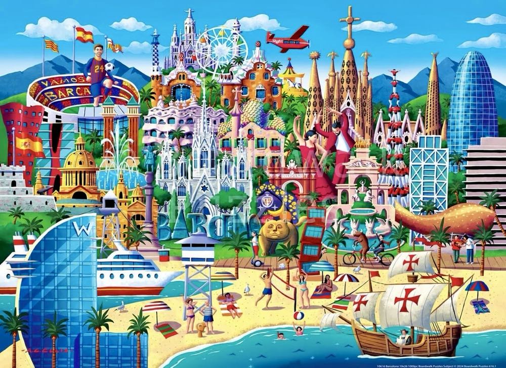 Barcelona - Boardwalk Puzzle Company puzzle collectible [Barcode 671095106160] - Main Image 2