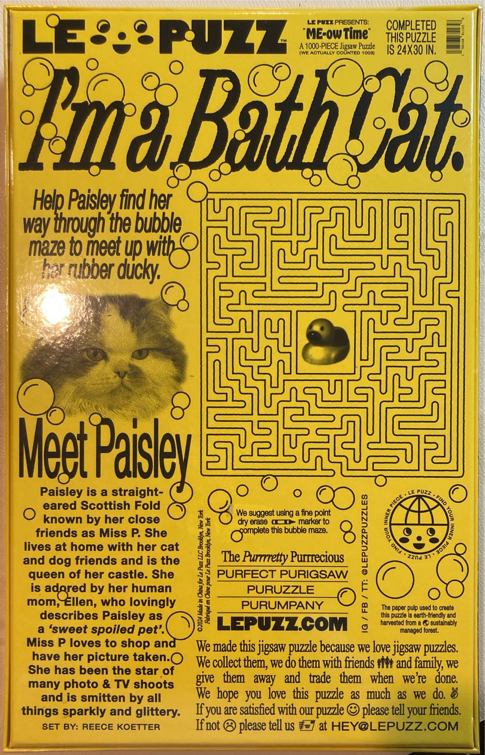 ME-ow Time Le Puzz - To Do - Le Puzz puzzle collectible [Barcode 198168811658] - Main Image 2