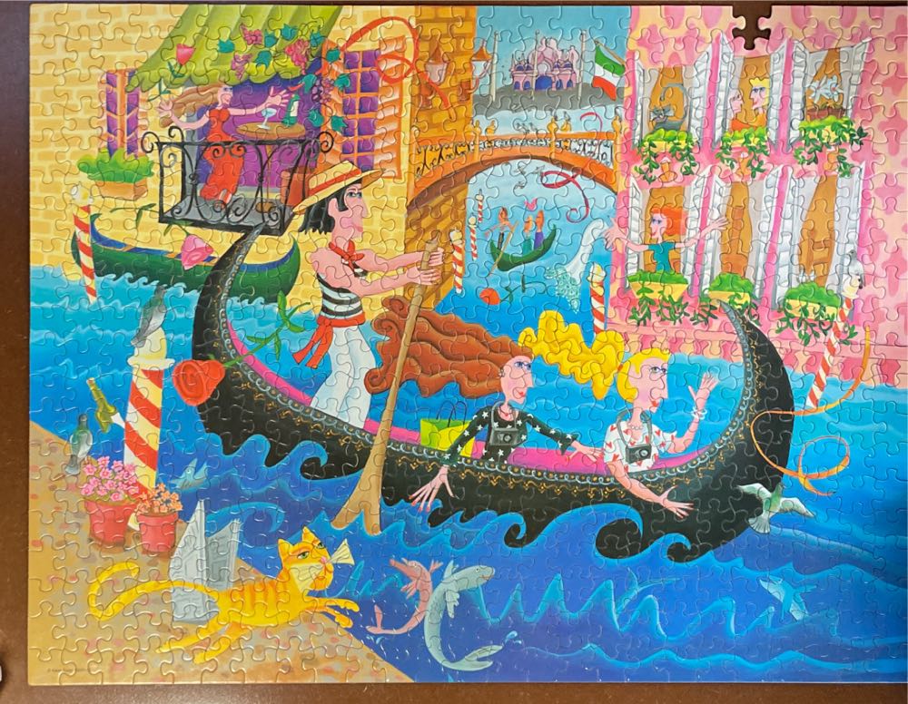 Girlfriends In Venice - Hasbro MB Puzzles puzzle collectible [Barcode 653569193449] - Main Image 2