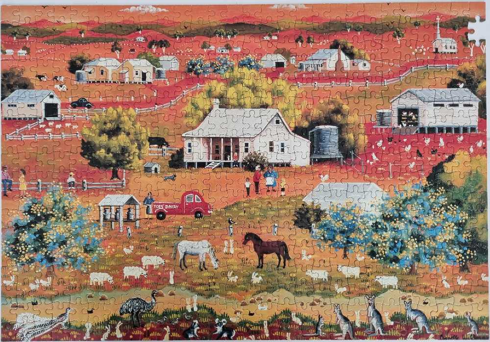 The Lucky Country - Taking a Break on the Farm - Blue Opal puzzle collectible [Barcode 633793000508] - Main Image 2