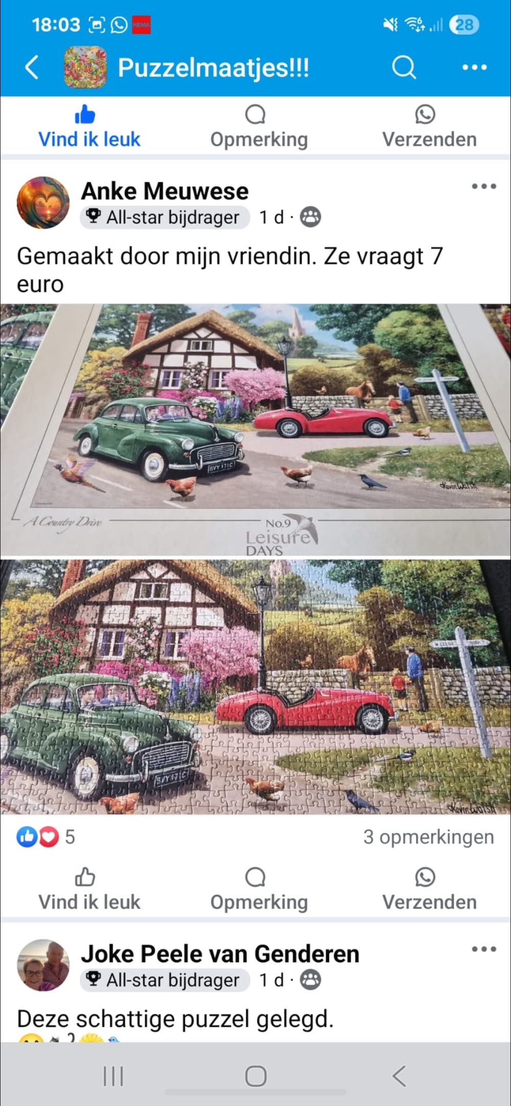 A Country Drive (Saskia Kopen €7,00) - Ravensburger puzzle collectible [Barcode 4005556176410] - Main Image 4
