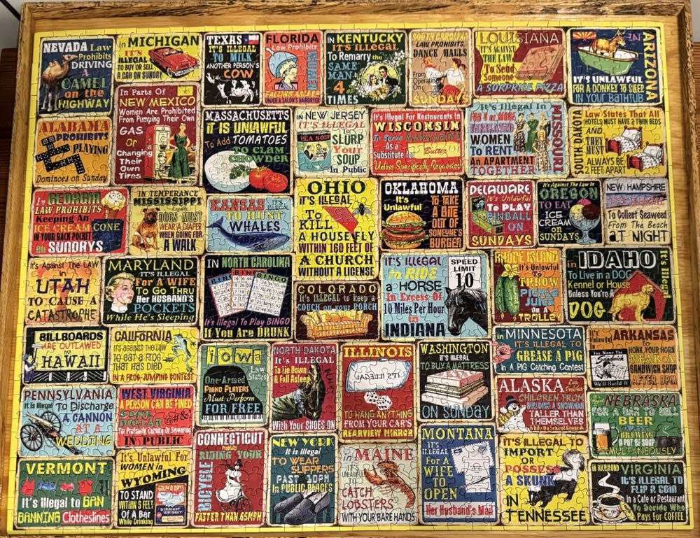 Crazy State Laws - White Mountain puzzle collectible [Barcode 724819268368] - Main Image 2