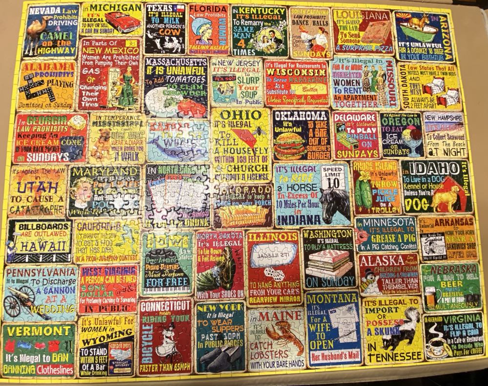 Crazy State Laws - White Mountain puzzle collectible [Barcode 724819268368] - Main Image 3