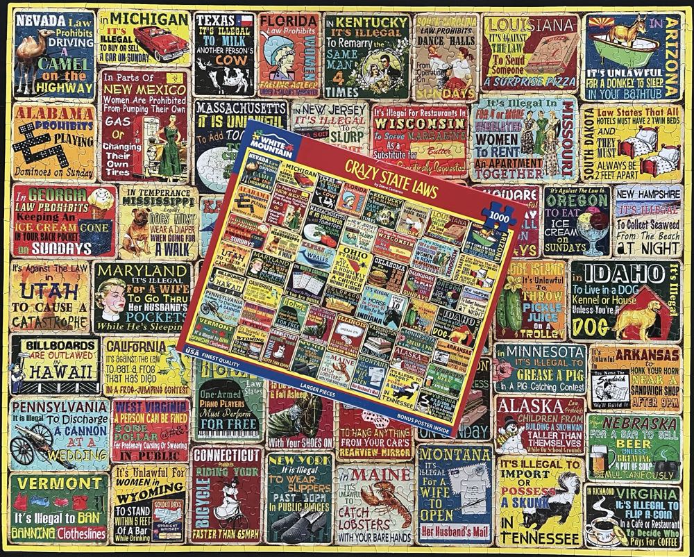 Crazy State Laws - White Mountain puzzle collectible [Barcode 724819268368] - Main Image 4