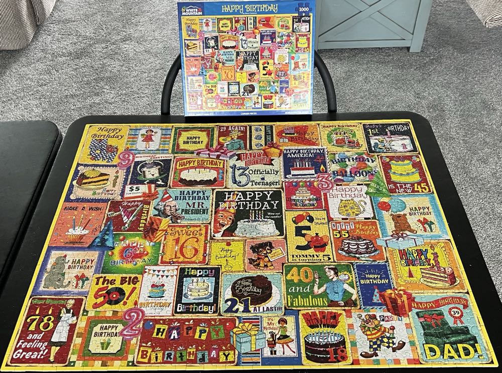 SOLD - Happy Birthday - White Mountain puzzle collectible [Barcode 724819268375] - Main Image 3