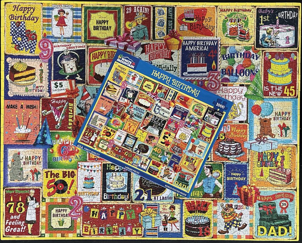 SOLD - Happy Birthday - White Mountain puzzle collectible [Barcode 724819268375] - Main Image 4