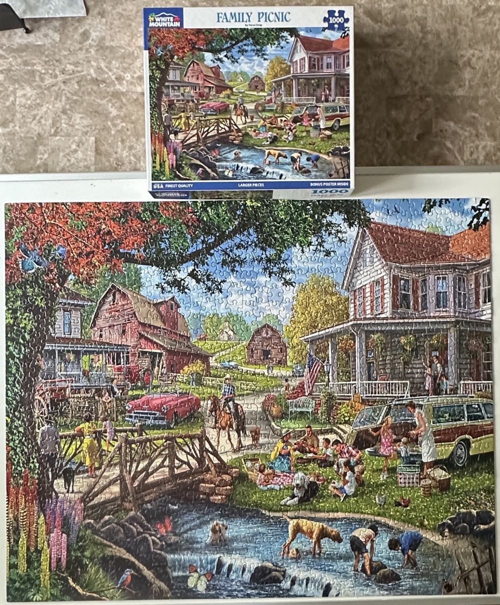 Family Picnic - White Mountain puzzle collectible [Barcode 724819268412] - Main Image 2