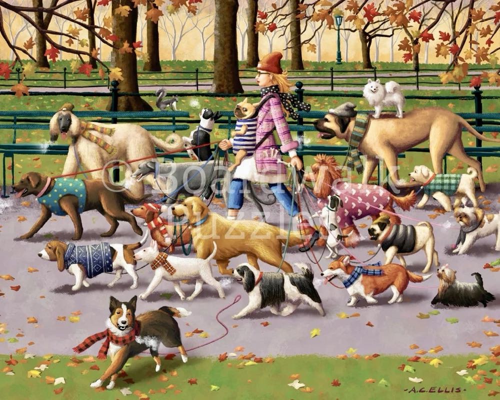 Dog Walker - Boardwalk Puzzle Company puzzle collectible [Barcode 671095405591] - Main Image 2