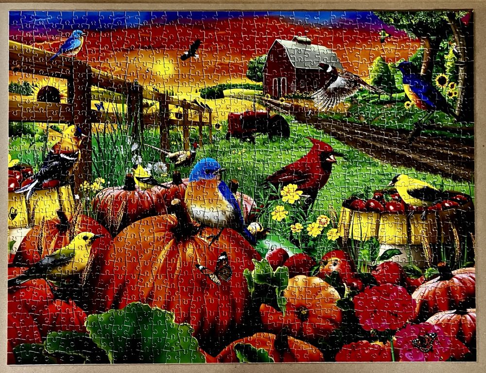Birds Of The Pumpkin Farm - All Jigsaw Puzzles Uk puzzle collectible [Barcode 5056318131139] - Main Image 2