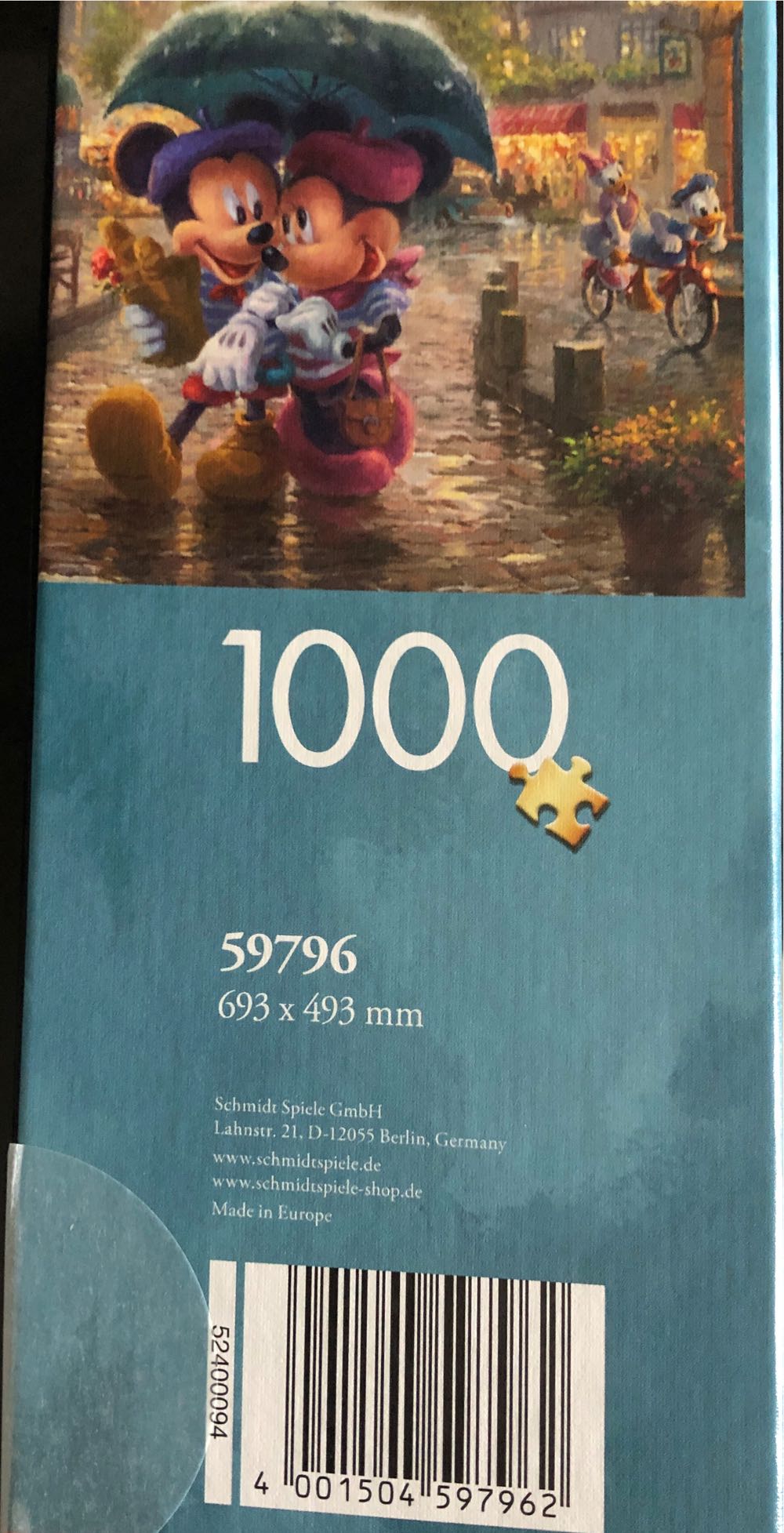 Kinkade Mickey and Minnie in Paris - Schmidt puzzle collectible [Barcode 4001504597962] - Main Image 2