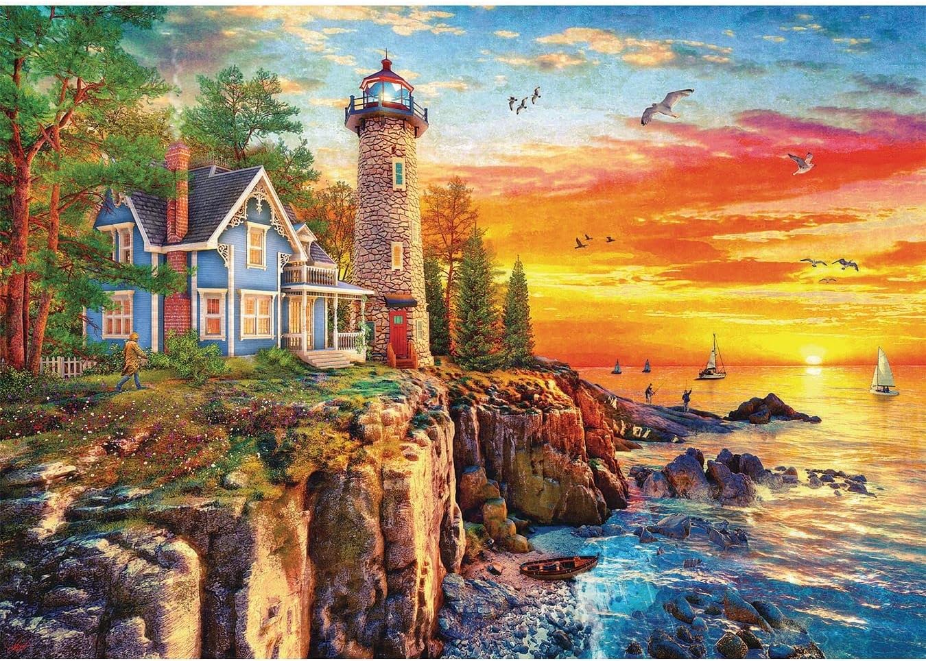 Dominic Davison-Rocky Cliff Lighthouse - Buffalo puzzle collectible - Main Image 2