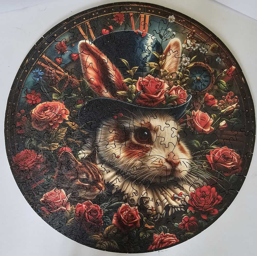 Rabbit On The Clock  - Wooden Puzzle puzzle collectible [Barcode 22786508949] - Main Image 2